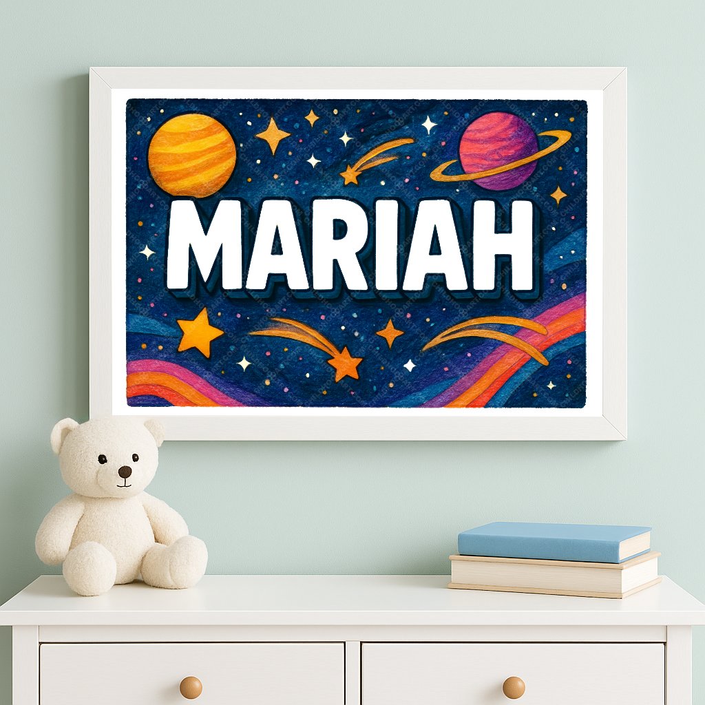 Personalized space name art for Mariah
