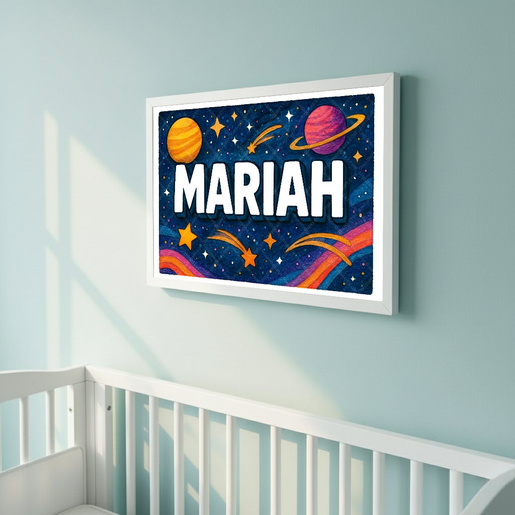 Personalized space name art for Mariah