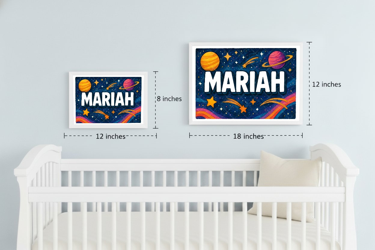 Personalized space name art for Mariah