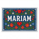 Mariam Name Art - Floral Farmhouse personalized wall print for kids