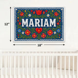 Mariam Name Art - Floral Farmhouse personalized wall print for kids