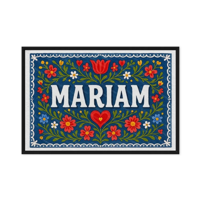 Mariam Name Art - Floral Farmhouse personalized wall print for kids