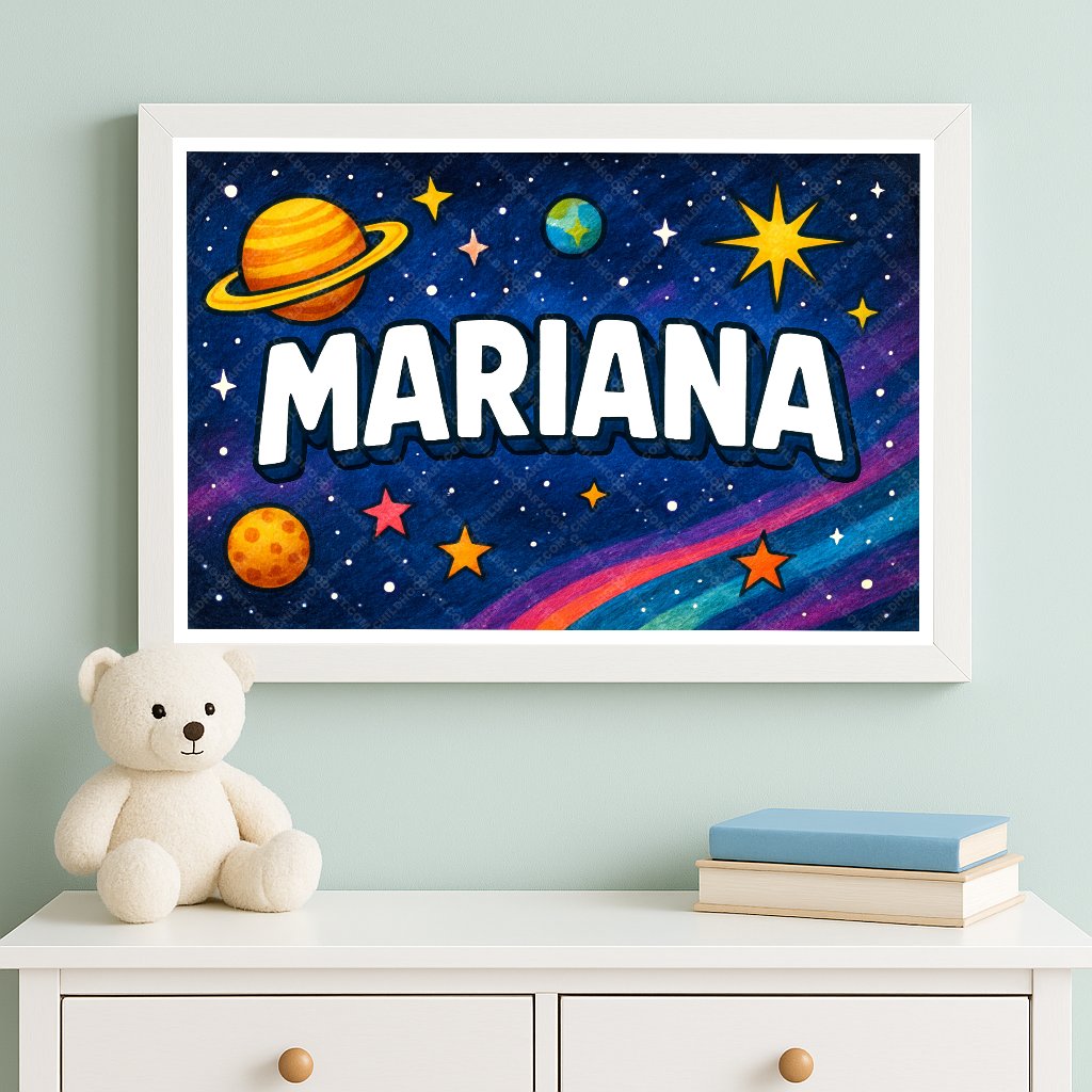 Personalized space name art for Mariana