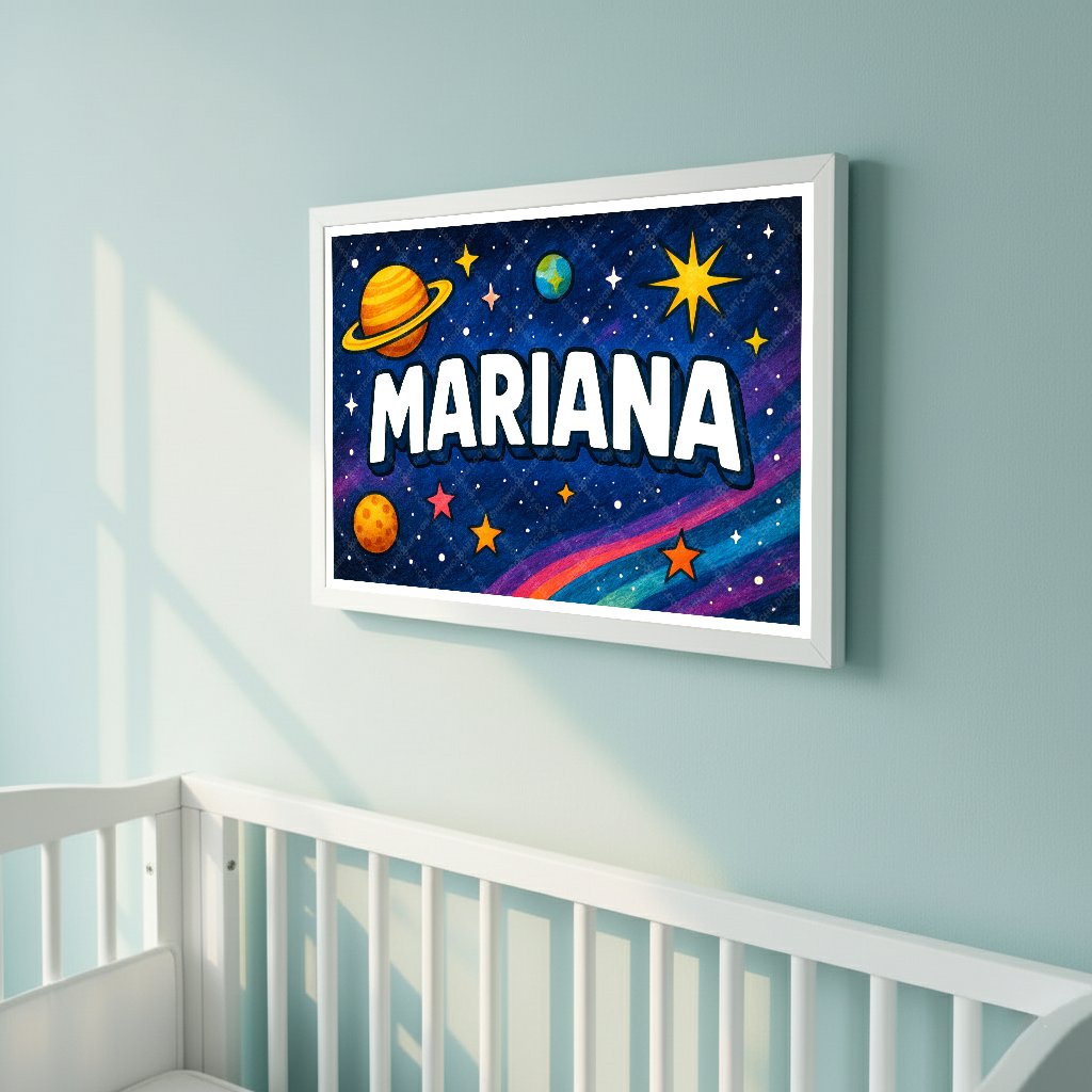 Personalized space name art for Mariana