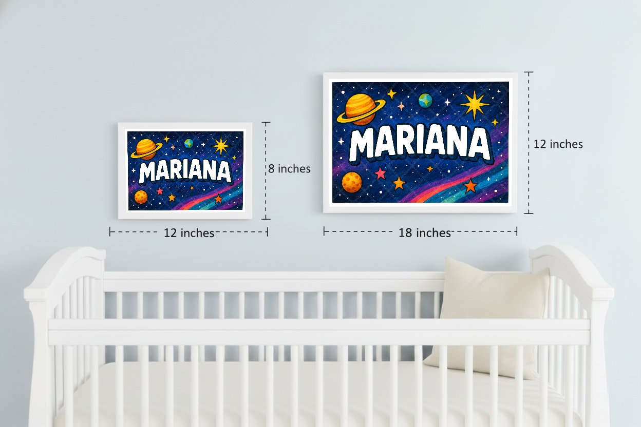 Personalized space name art for Mariana