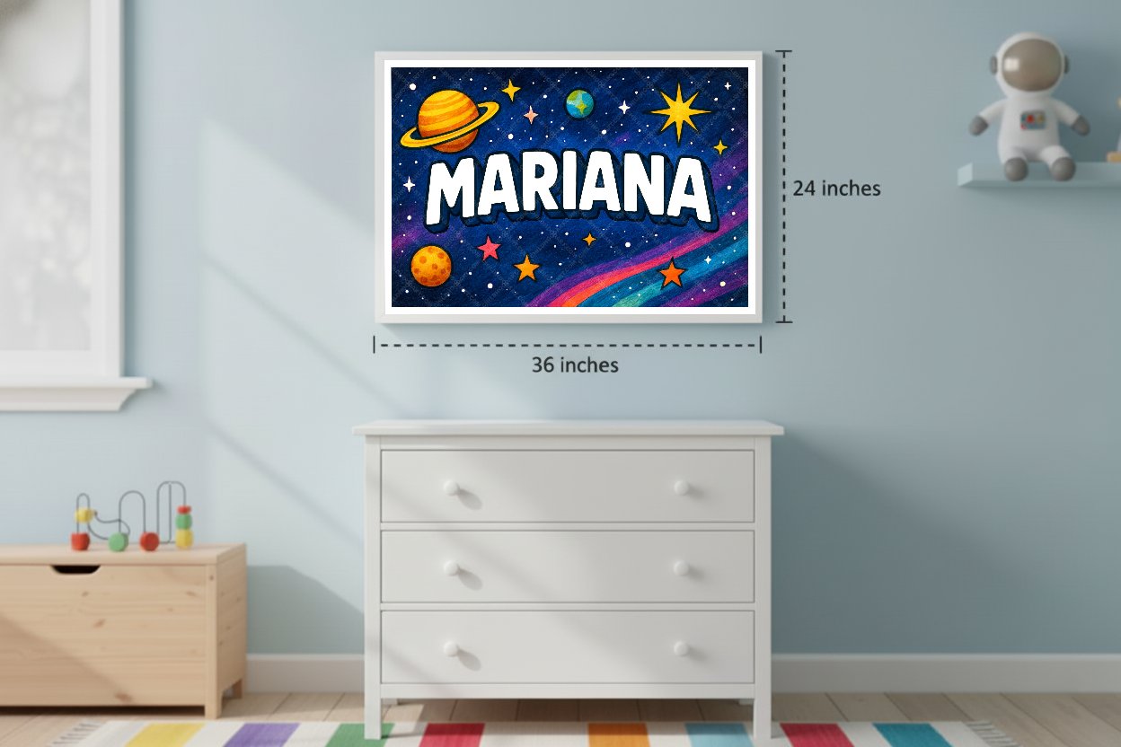 Personalized space name art for Mariana