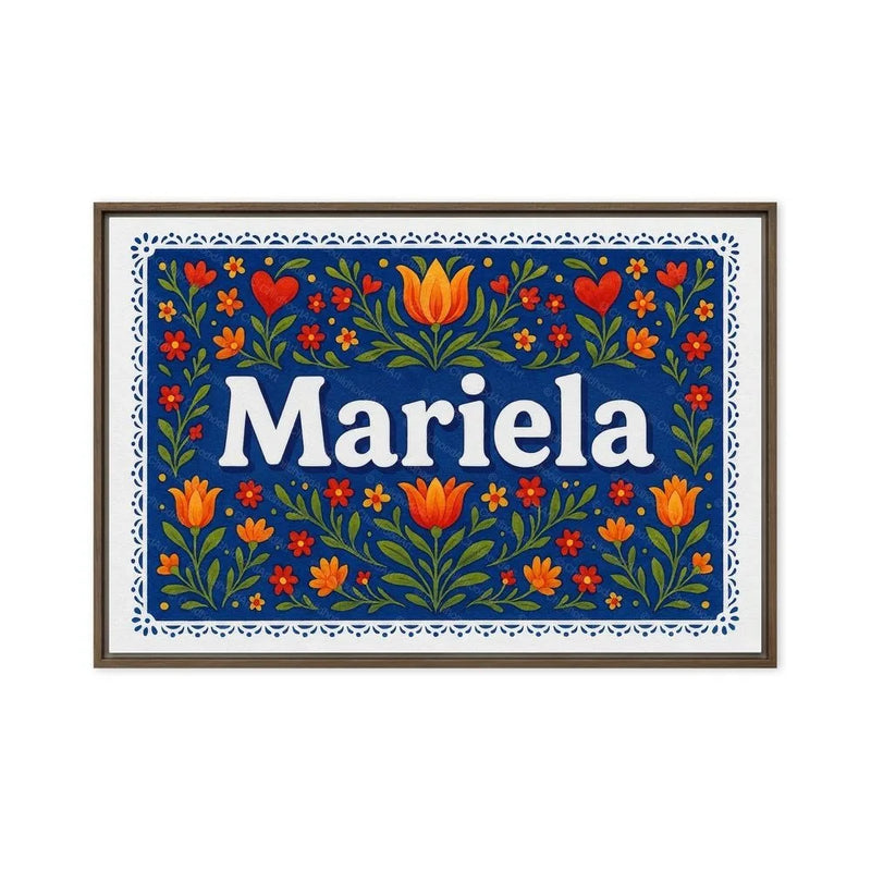 Mariela Name Art - Floral Farmhouse personalized wall print for kids