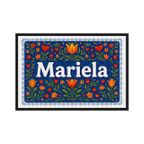Mariela Name Art - Floral Farmhouse personalized wall print for kids