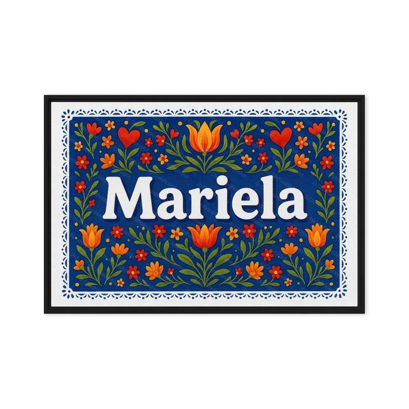 Mariela Name Art - Floral Farmhouse personalized wall print for kids