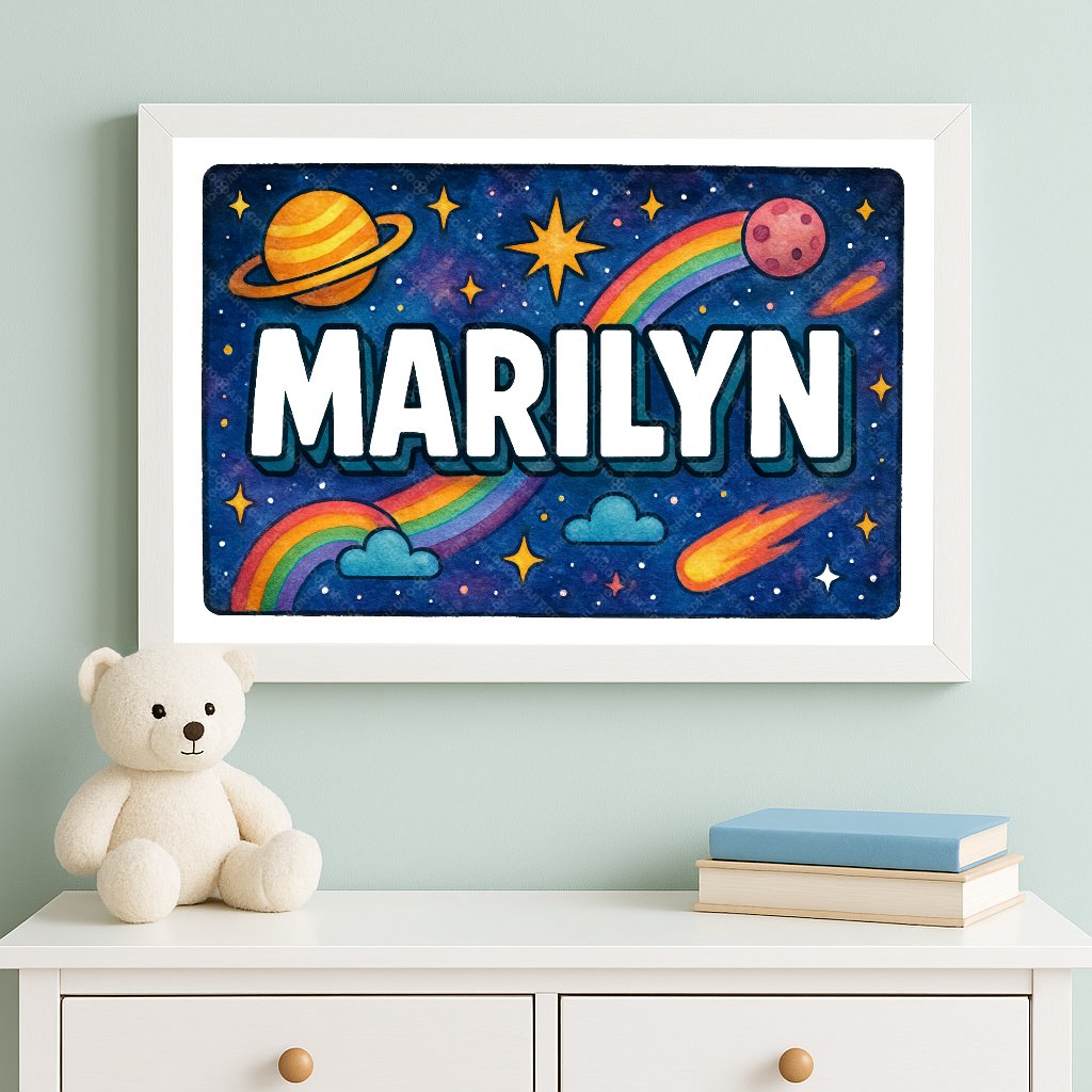 Personalized space name art for Marilyn