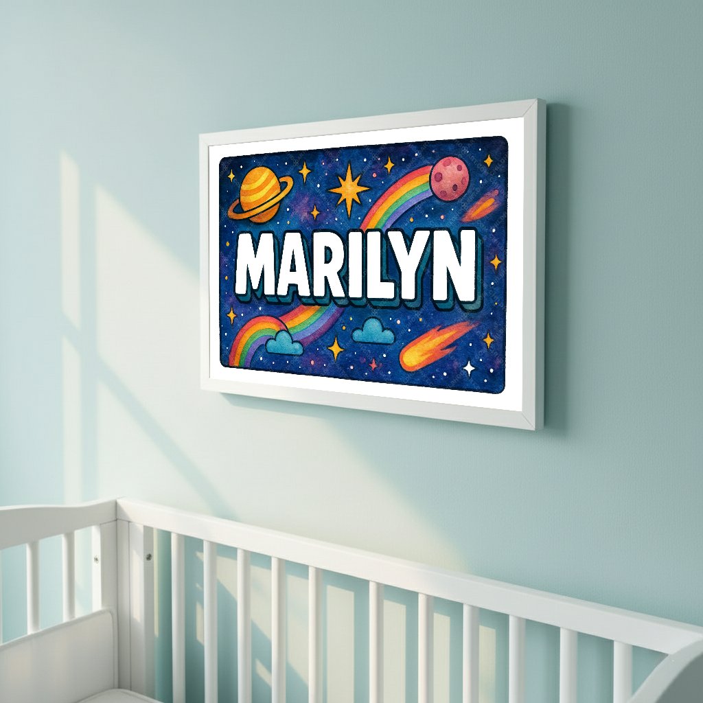 Personalized space name art for Marilyn