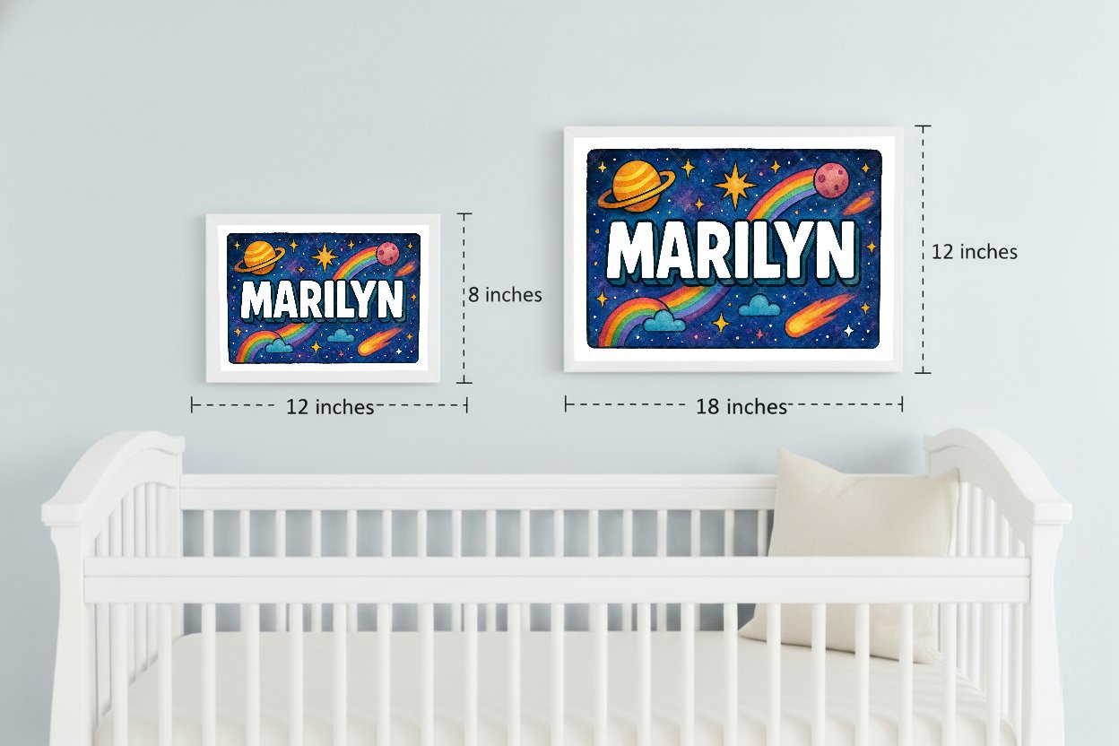 Personalized space name art for Marilyn