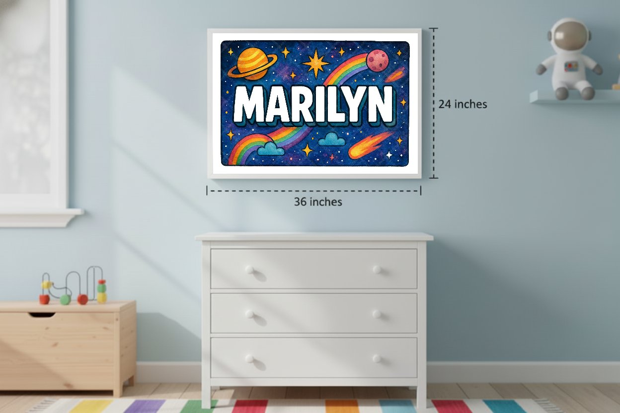 Personalized space name art for Marilyn