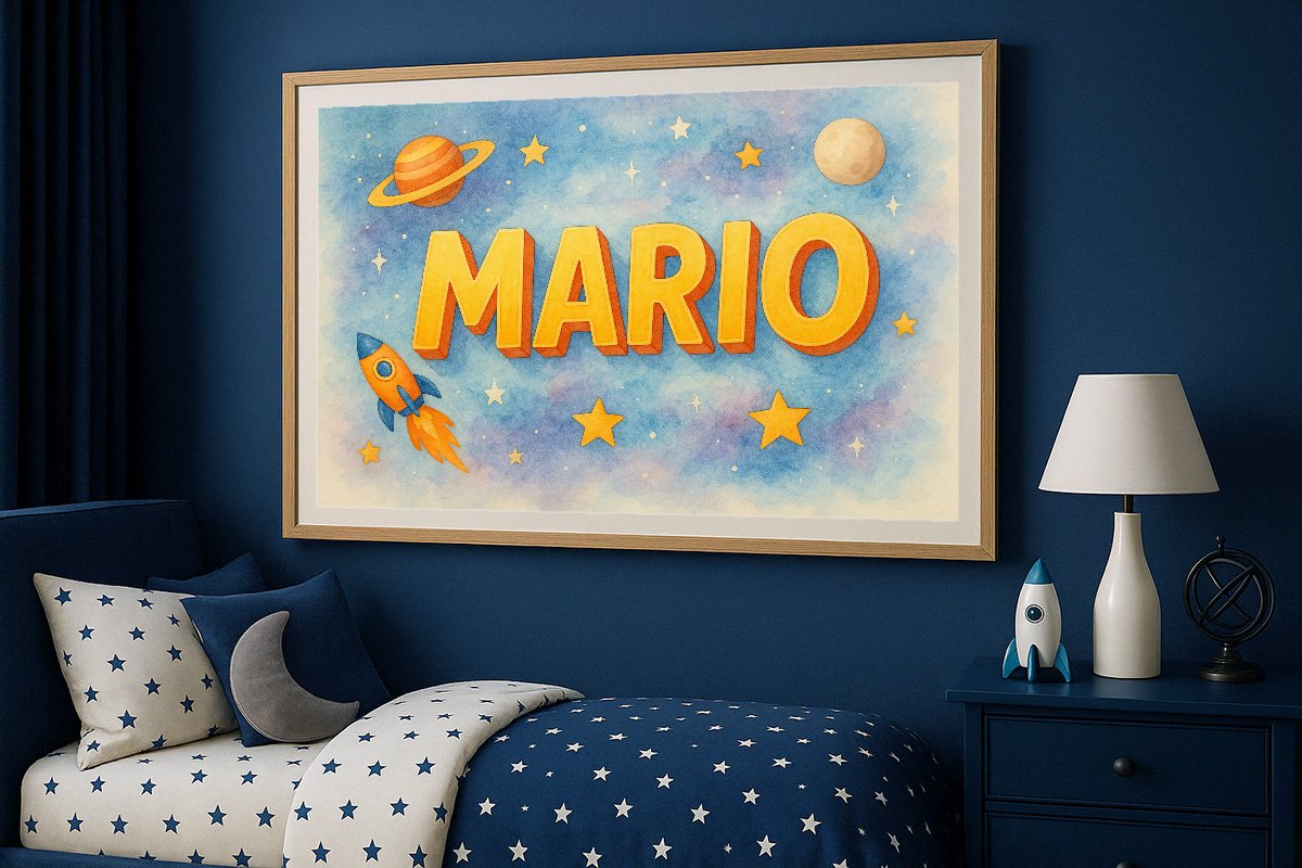 Mario Personalized Outer Space Art 1013