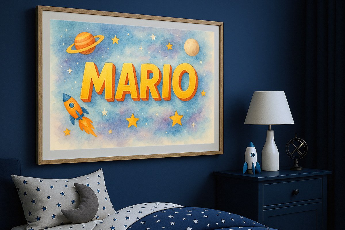 Mario Personalized Outer Space Art 1013