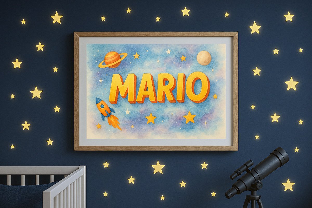 Mario Personalized Outer Space Art 1013