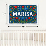 Marisa Name Art - Floral Farmhouse personalized wall print for kids