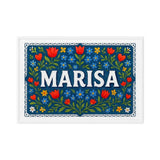 Marisa Name Art - Floral Farmhouse personalized wall print for kids