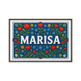 Marisa Name Art - Floral Farmhouse personalized wall print for kids