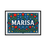 Marisa Name Art - Floral Farmhouse personalized wall print for kids