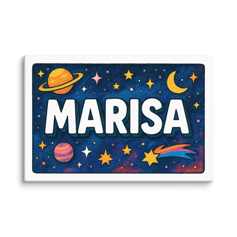 Marisa Name Art - Space Explorers personalized wall print for kids