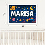 Marisa Name Art - Space Explorers personalized wall print for kids