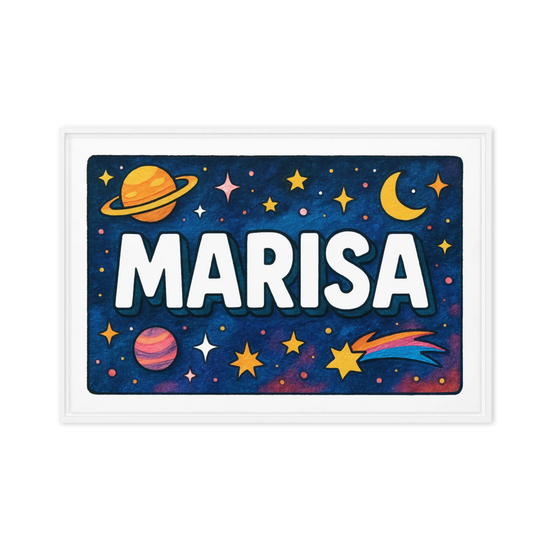 Marisa Name Art - Space Explorers personalized wall print for kids