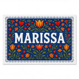 Marissa Name Art - Floral Farmhouse personalized wall print for kids