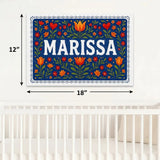 Marissa Name Art - Floral Farmhouse personalized wall print for kids