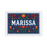 Marissa Name Art - Floral Farmhouse personalized wall print for kids
