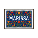 Marissa Name Art - Floral Farmhouse personalized wall print for kids