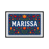 Marissa Name Art - Floral Farmhouse personalized wall print for kids