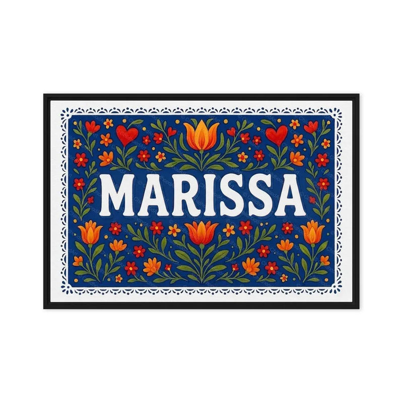 Marissa Name Art - Floral Farmhouse personalized wall print for kids