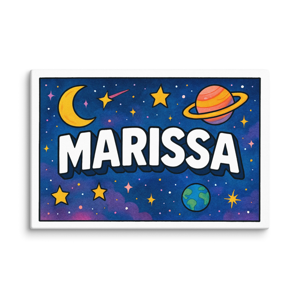 Marissa Name Art - Space Explorers Personalized Wall Art