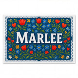 Marlee Name Art - Floral Farmhouse personalized wall print for kids