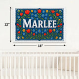Marlee Name Art - Floral Farmhouse personalized wall print for kids
