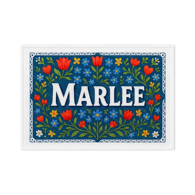 Marlee Name Art - Floral Farmhouse personalized wall print for kids