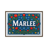 Marlee Name Art - Floral Farmhouse personalized wall print for kids