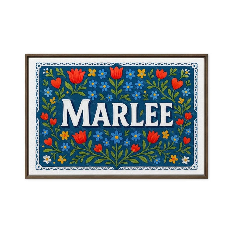 Marlee Name Art - Floral Farmhouse personalized wall print for kids