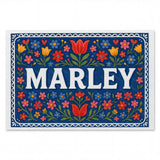 Marley Name Art - Floral Farmhouse personalized wall print for kids