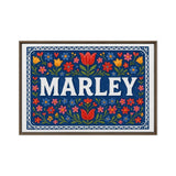 Marley Name Art - Floral Farmhouse personalized wall print for kids