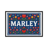 Marley Name Art - Floral Farmhouse personalized wall print for kids