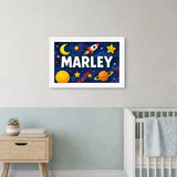 Marley Name Art - Space Explorers personalized wall print for kids