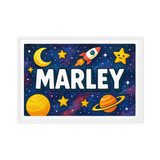 Marley Name Art - Space Explorers personalized wall print for kids