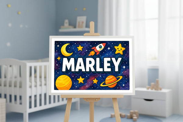 "Marley" Amongst the Stars Personalized Space Artwork