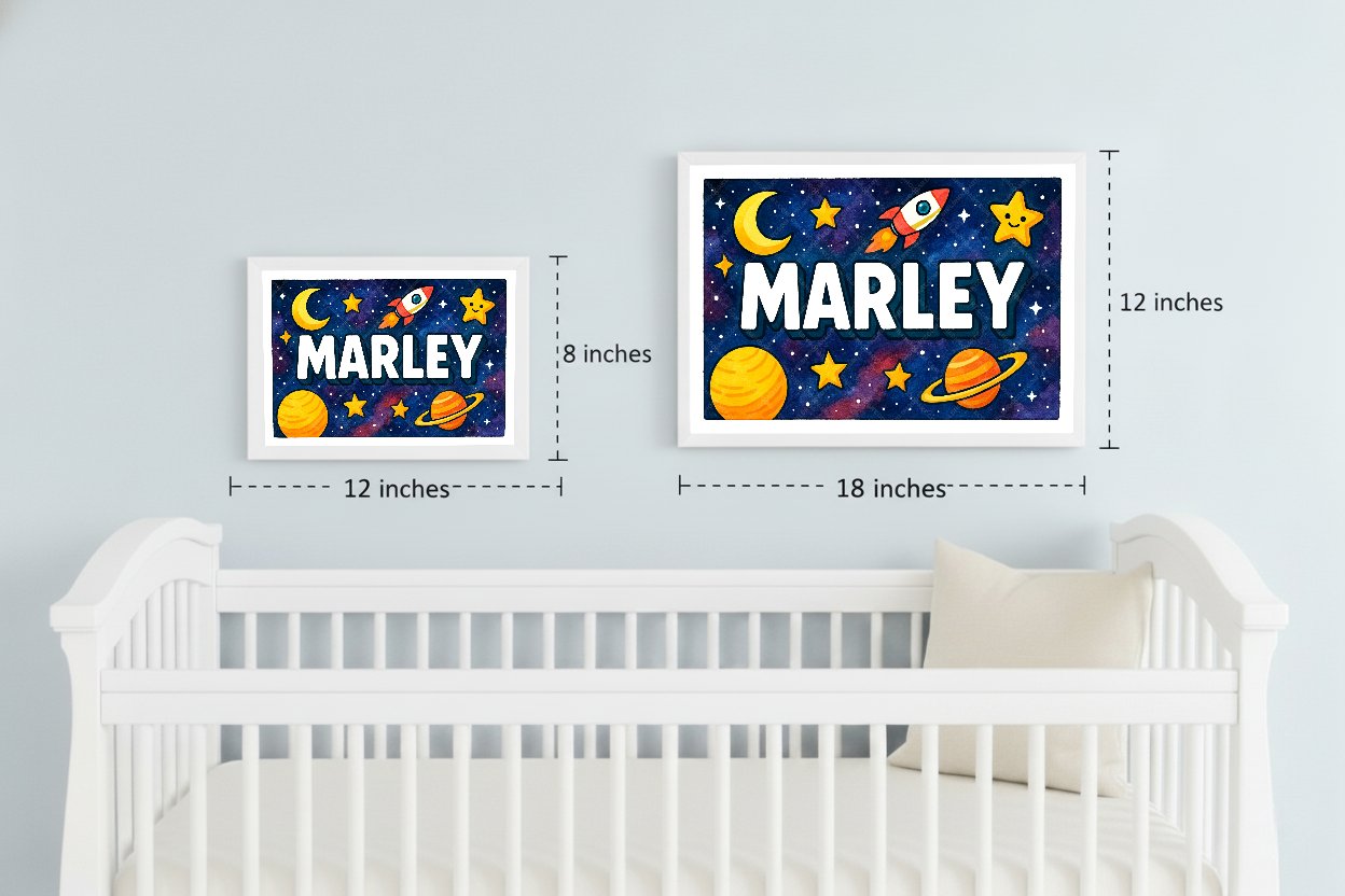 Personalized space name art for Marley