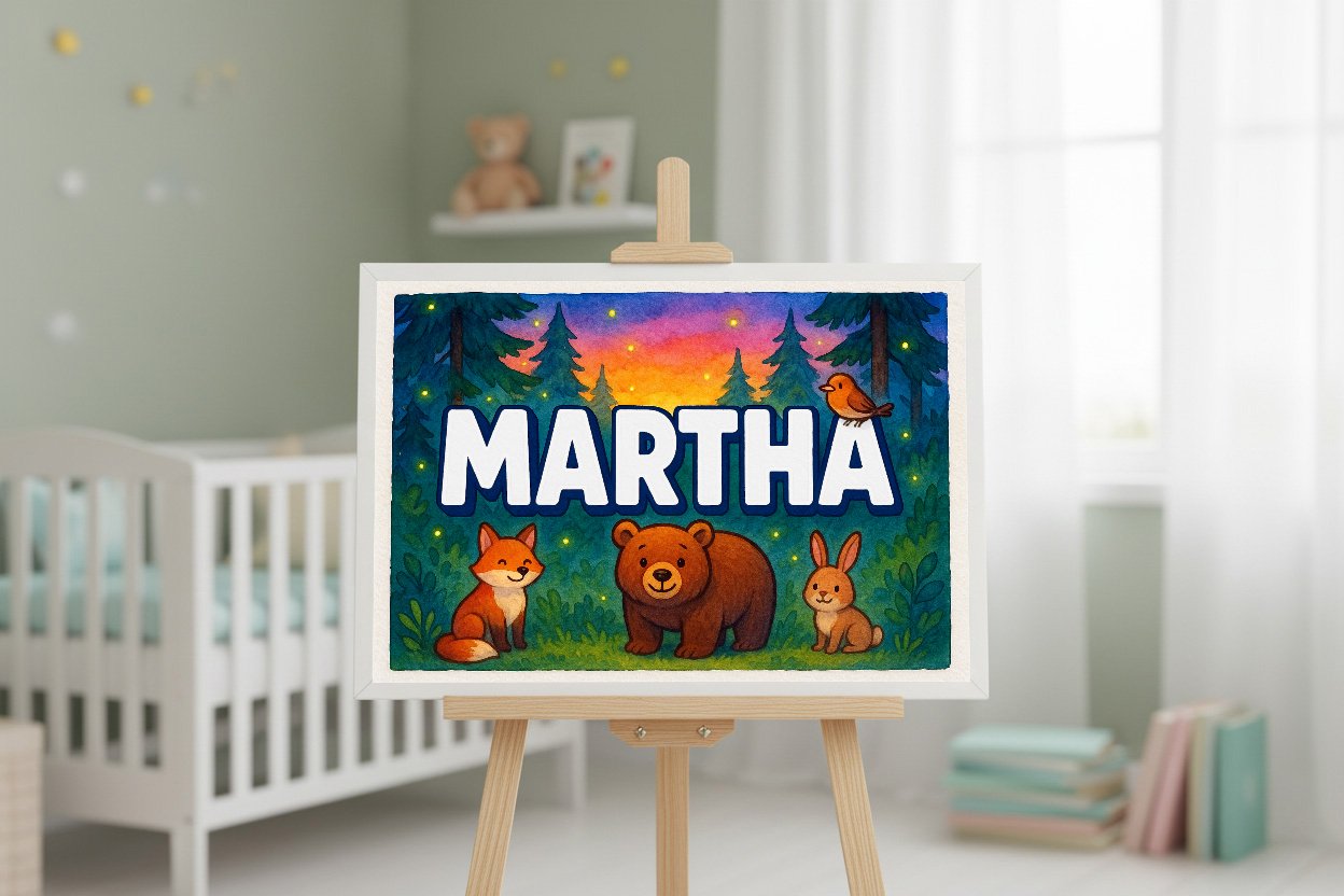 Personalized name art for Martha