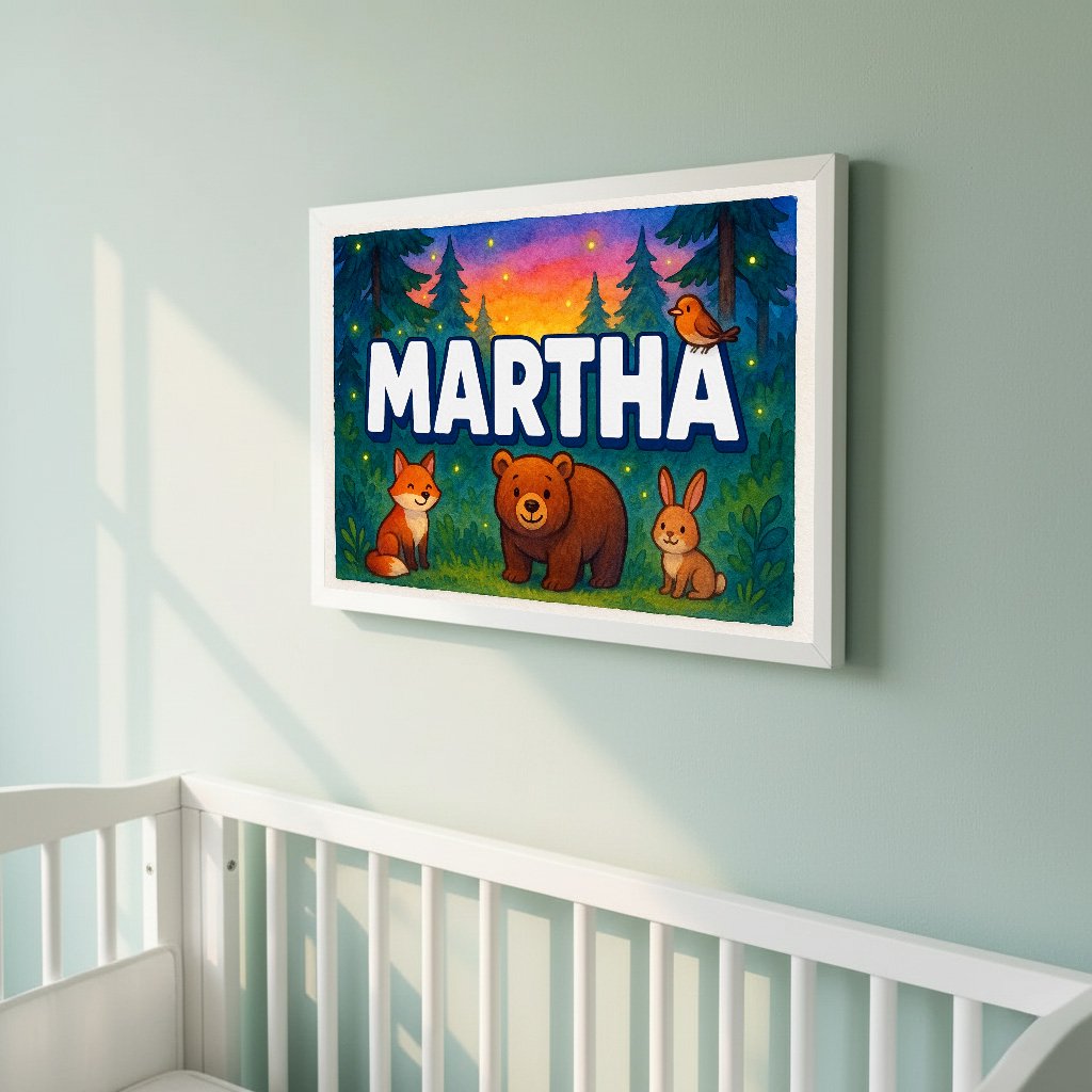 Personalized name art for Martha