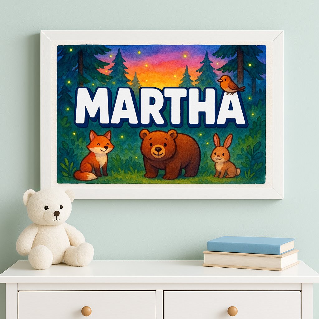 Personalized name art for Martha
