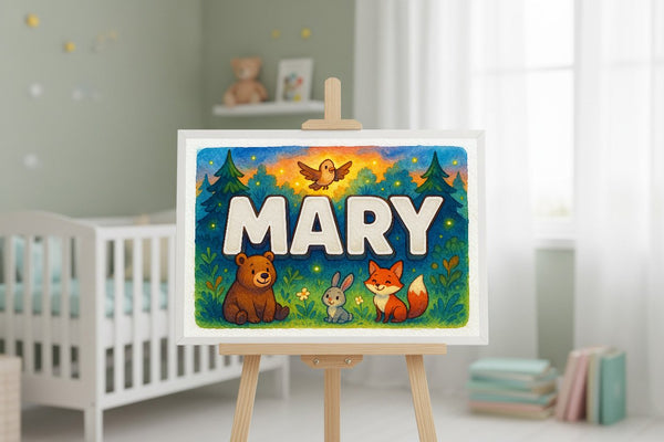 Mary’s Personalized Forest Friends Art